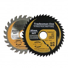 Tradesman Line TCT Circular Saw Blades 85mm 24 & 44 Teeth - Twin Pack